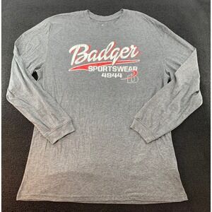 Badger Sportswear Long Sleeve Athletic Shirt Gray Size L